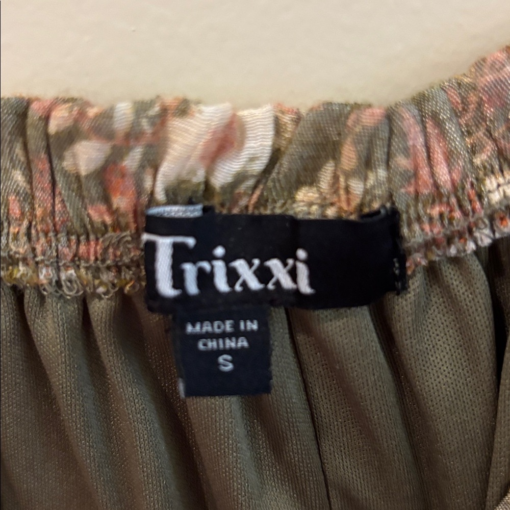 Trixxi Brown Floral Puff Sleeve Maxi Dress - Picture 3 of 3